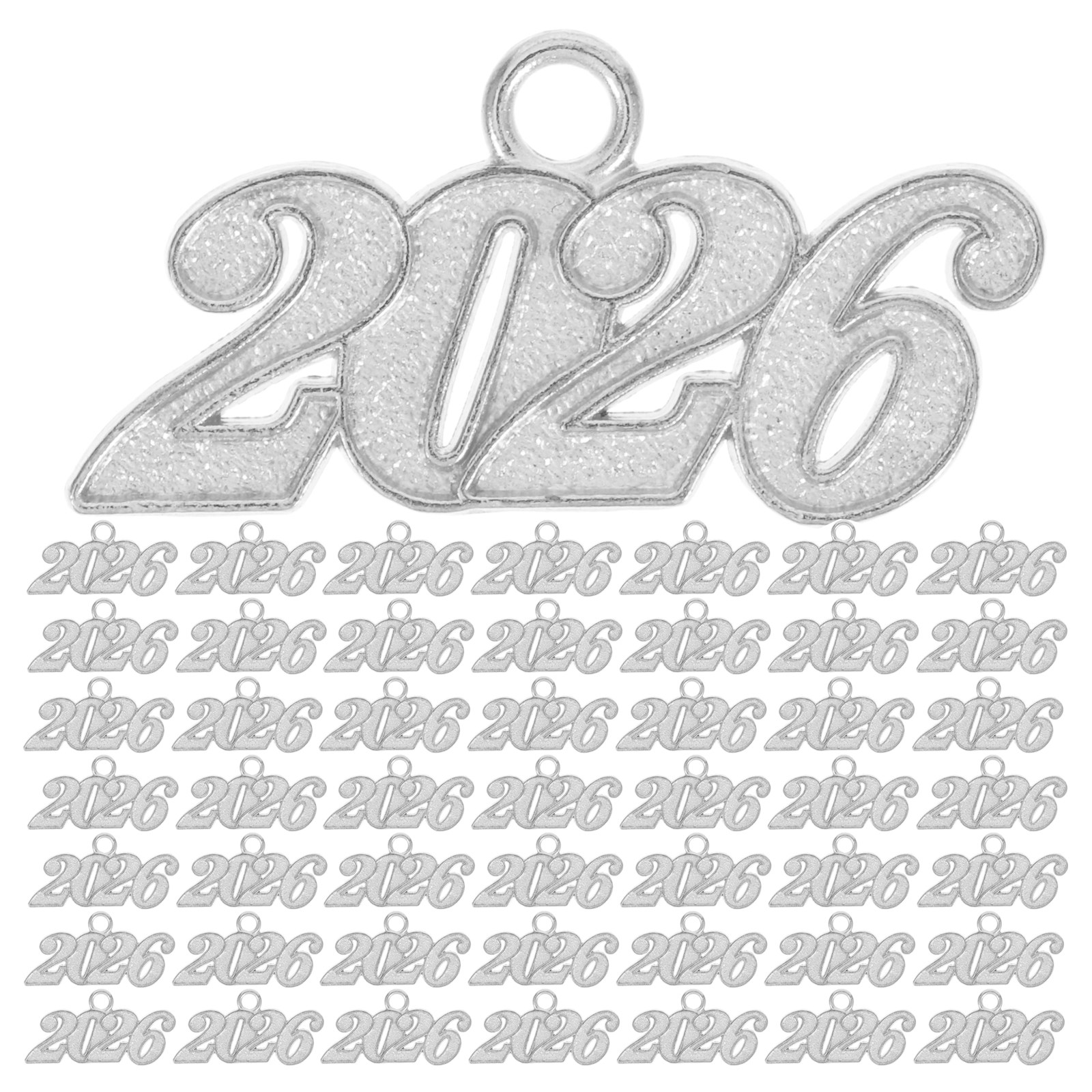 Jewelry Making Classes - 100Pcs 2026 Graduation Tassel Charms Silver