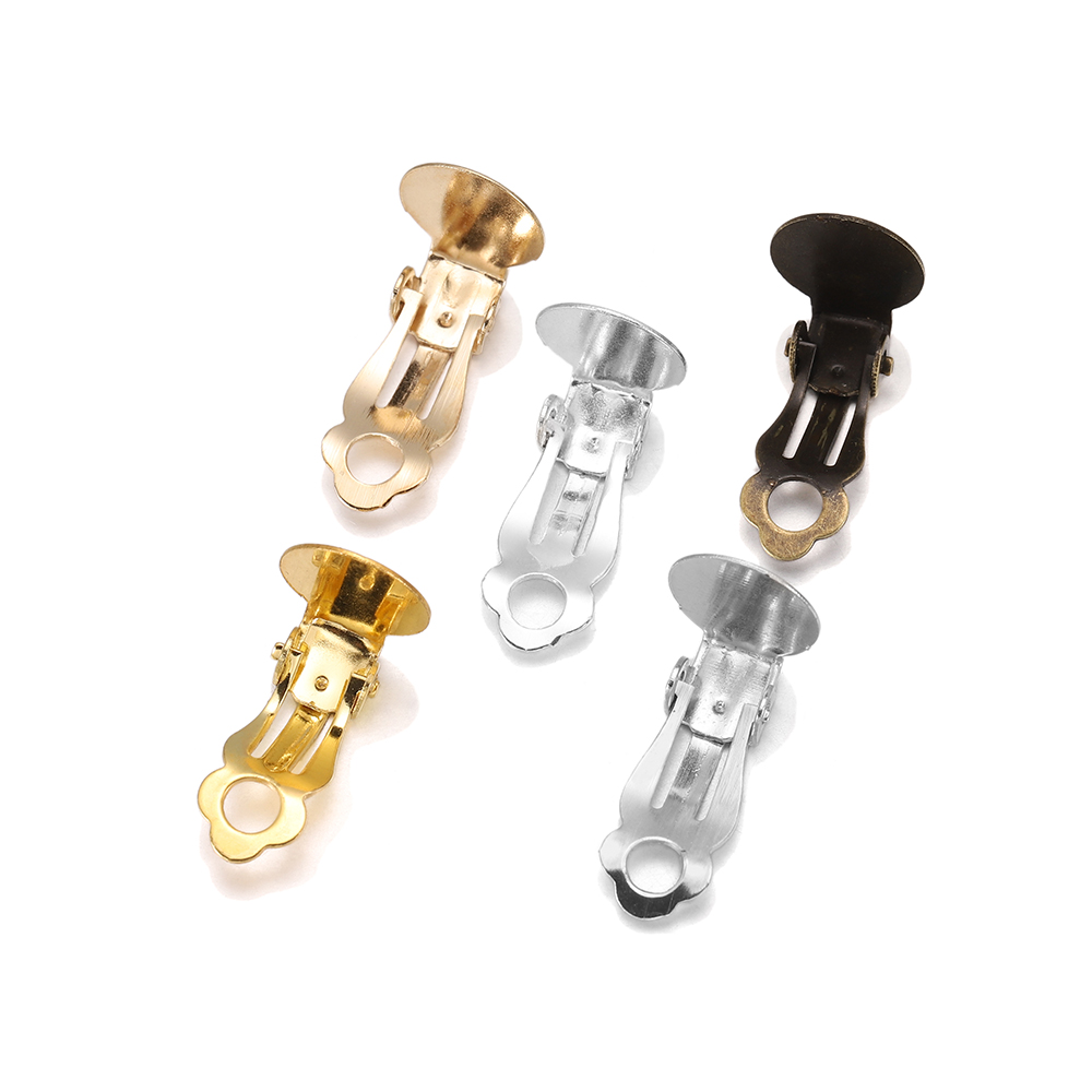 Jewelry Making Earrings - 50pcs/Lot 10mm Meatl Ear Clips Earrings