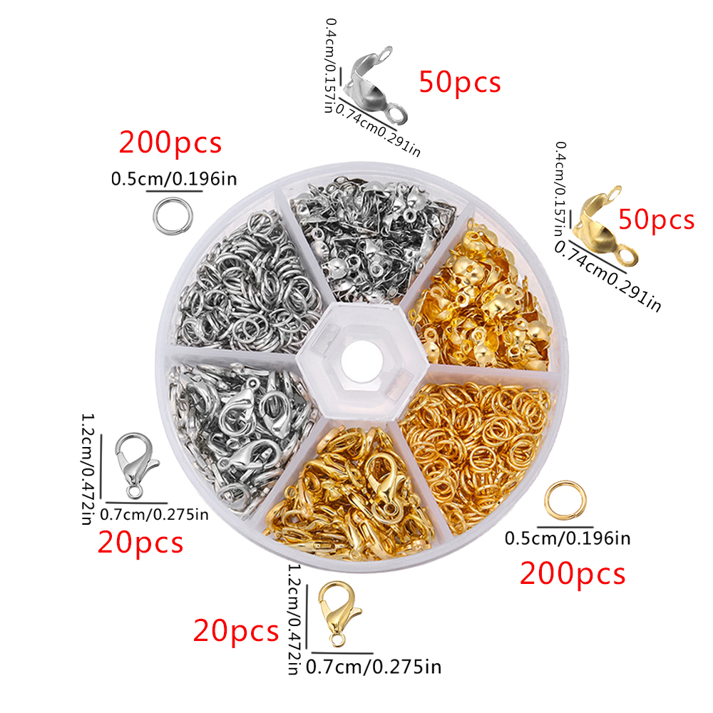 Jewelry Making With Beads - 540pcs Stainless Steel Lobster Clasps Bead