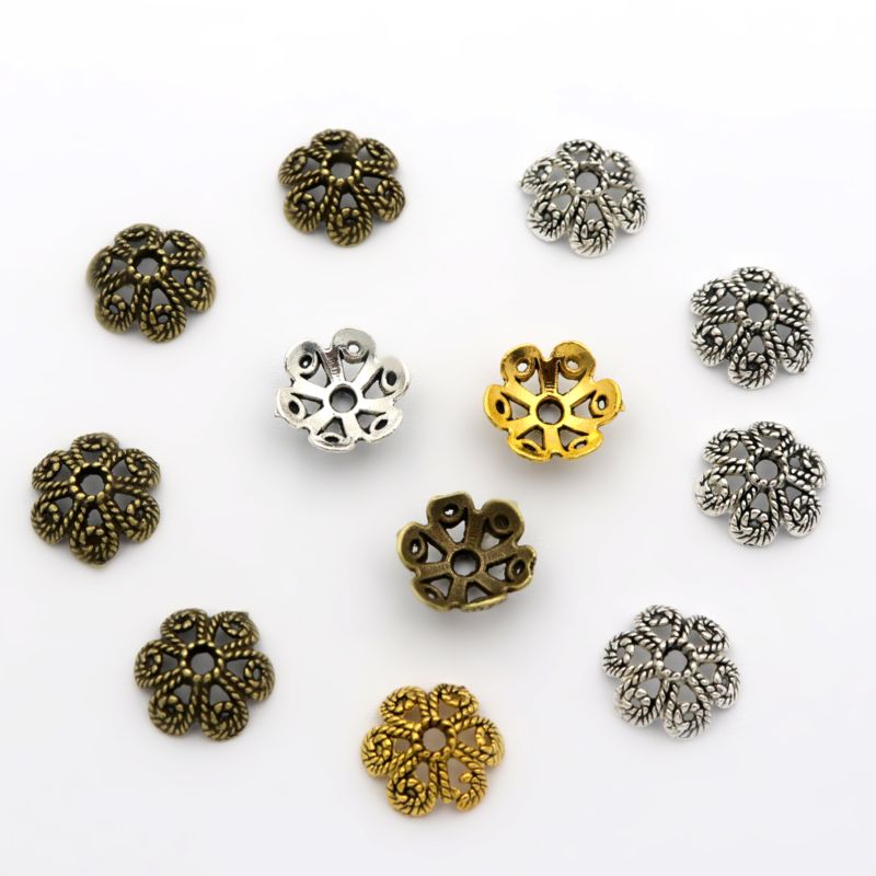 Jewelry Making Business - 50pcs Flower Hollow Loose Spacer Bead