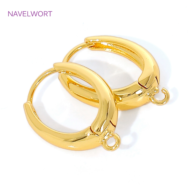 Jewelry Making Earrings - 18K Gold Plated Brass Earwires Fasteners,Oval