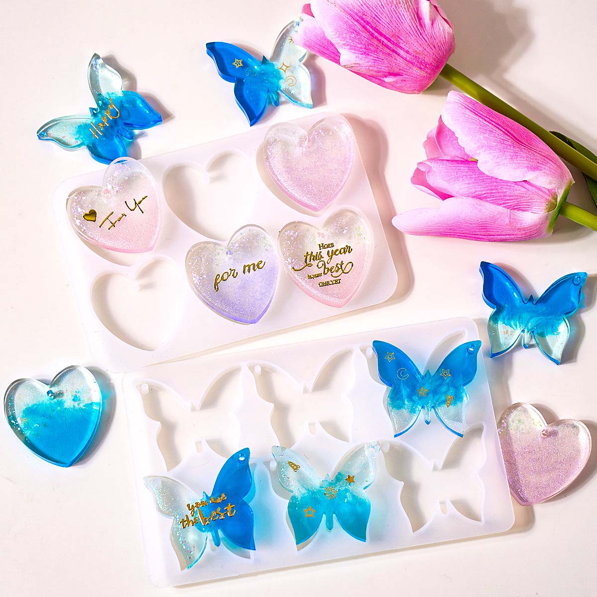 Resin Mold Jewelry - Six-hole with Holes Earring Silicone Mold