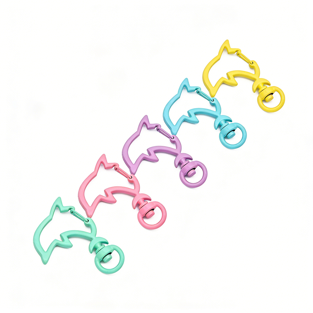 Jewelry Making Factory - 10pcs Candy Colors Metal Dolphin Snap