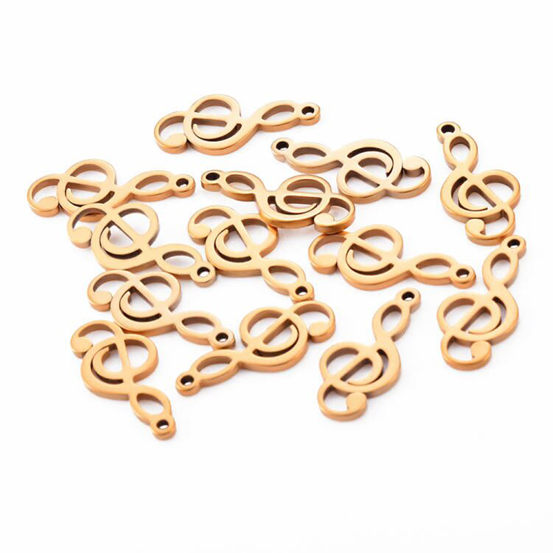 Jewelry Making Notes - 10pcs Charms Musical Note Stainless Steel