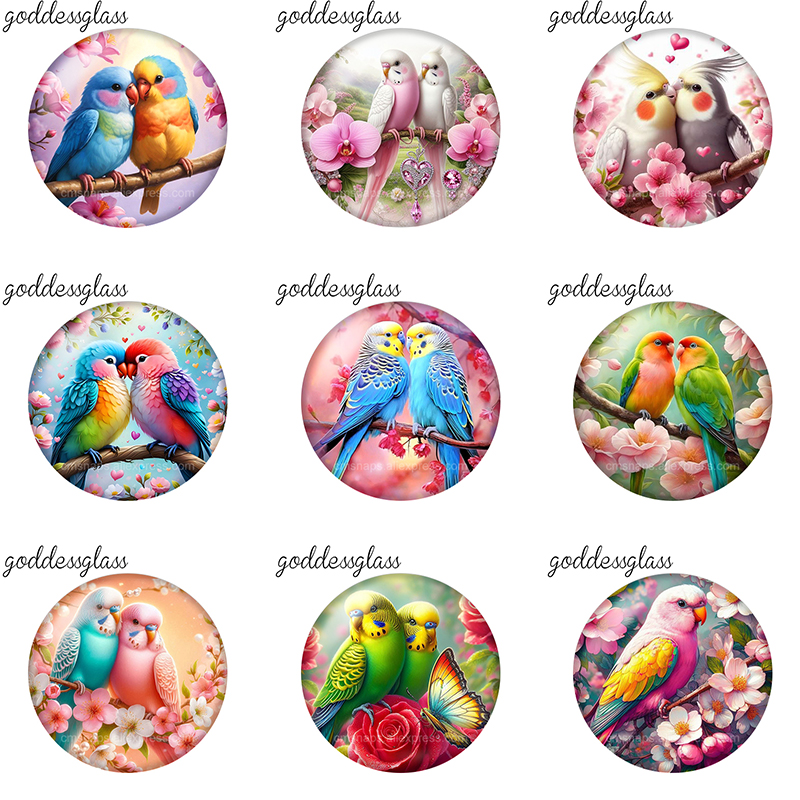 Jewelry Making For Couples - Parrot Couple on Flower Tree Love