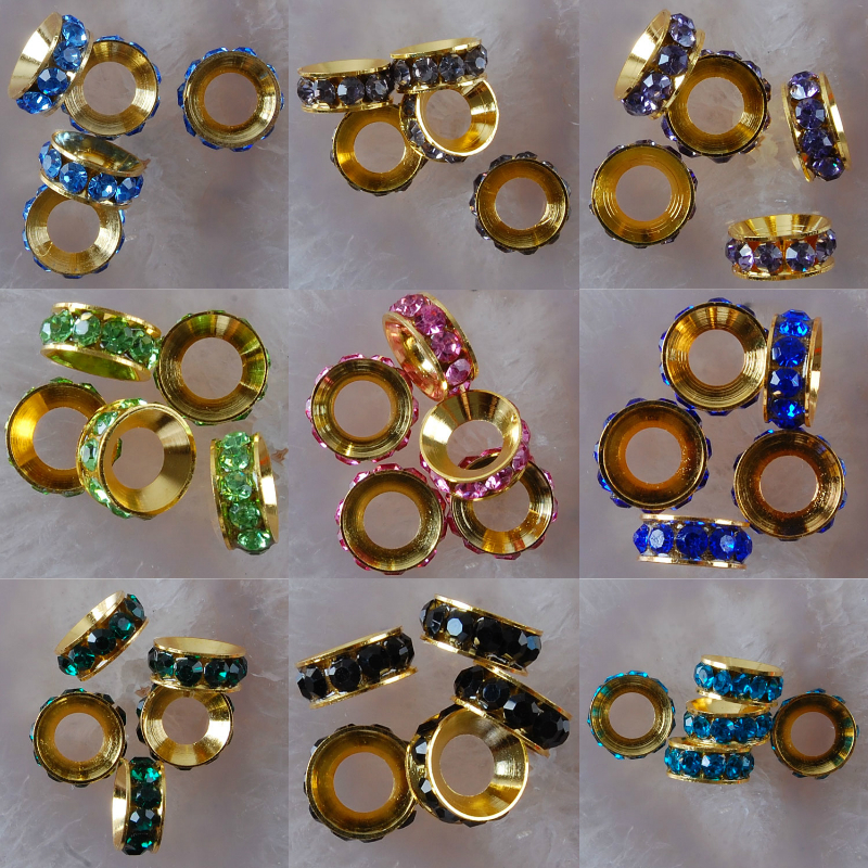 Jewelry Making Classes - 5Pcs 4x10mm Multicolor Crystal Gold Class