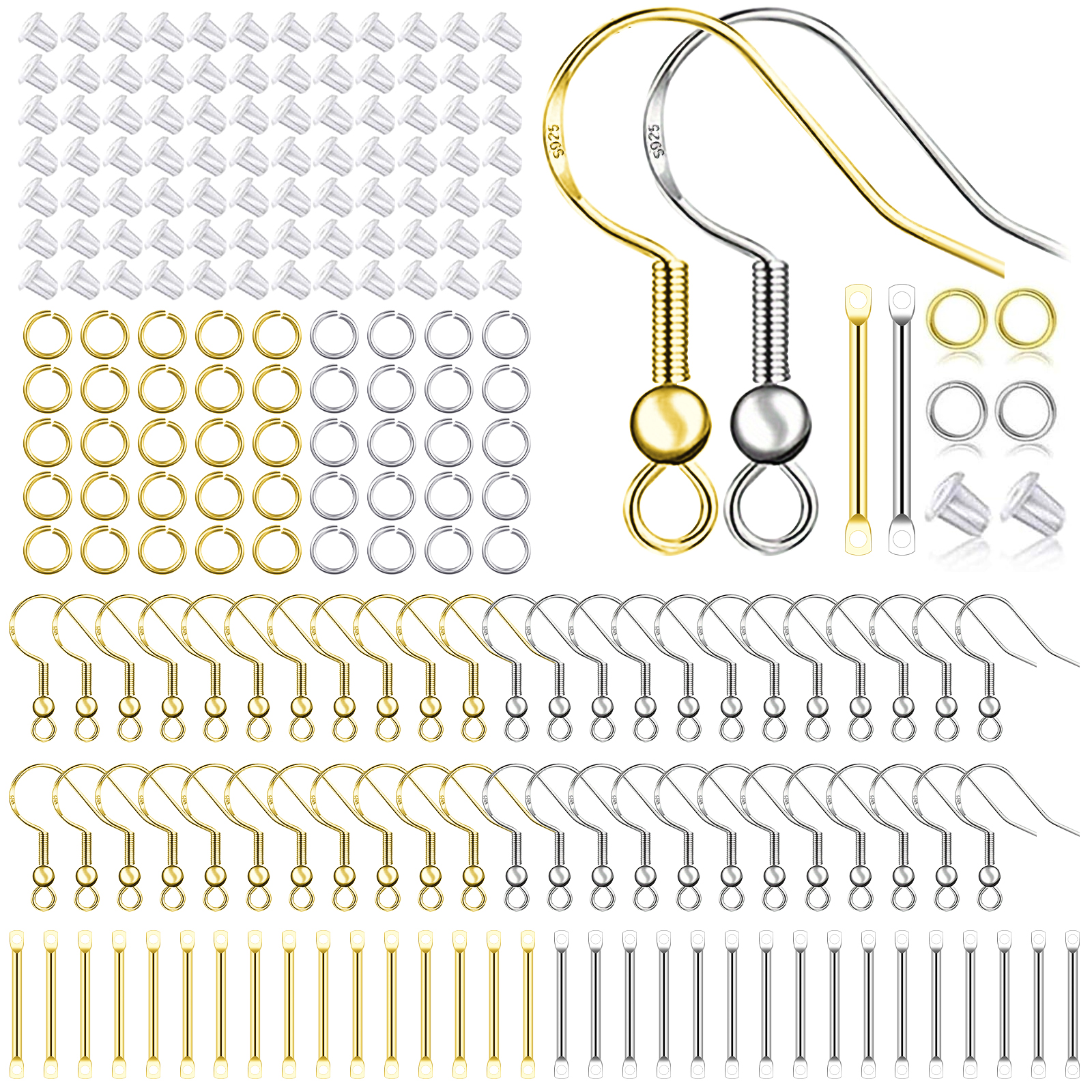 Jewelry Making Earrings - 925 Silver/Gold Plated Earring Hooks for