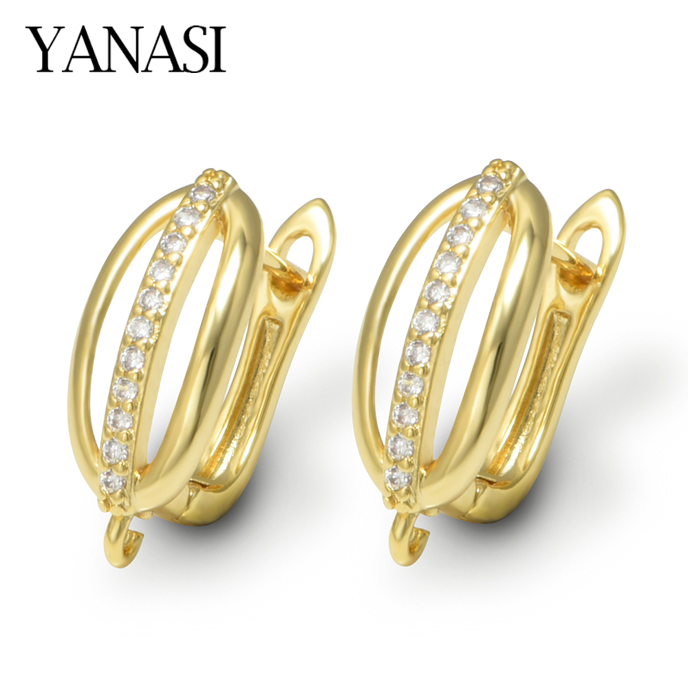 Jewelry Making Earrings - 1 Pair 18K Gold Plated Brass