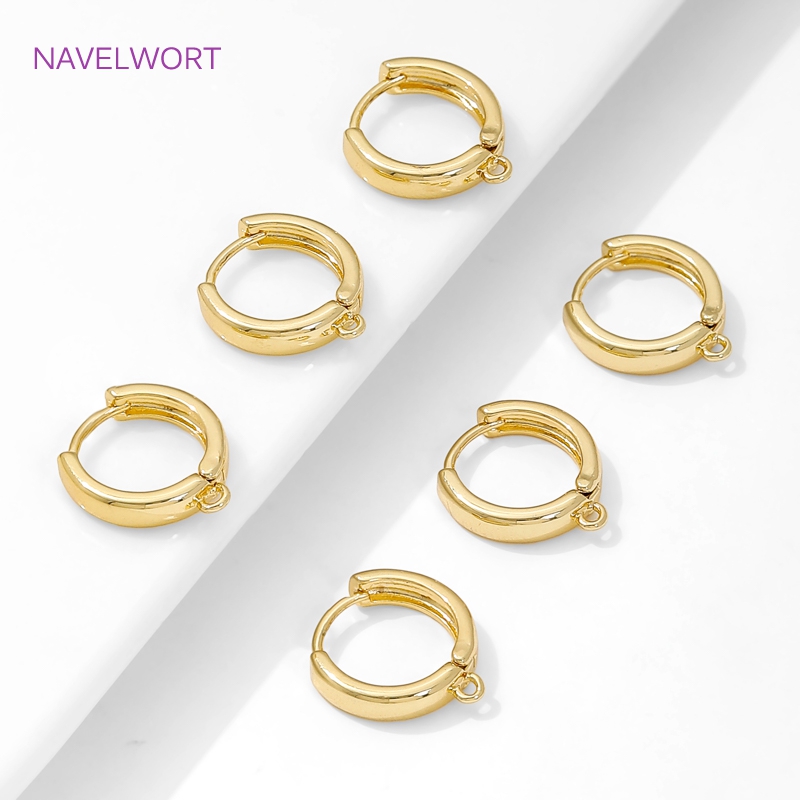 Jewelry Making Earring Supplies - 18K Gold Plated Round Shvenzy Earwires,Brass