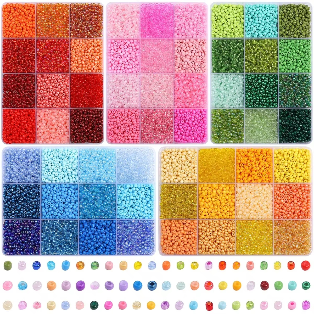 Jewelry Making Tutorial - 3600pcs 3mm Glass Seed Beads, Assorted
