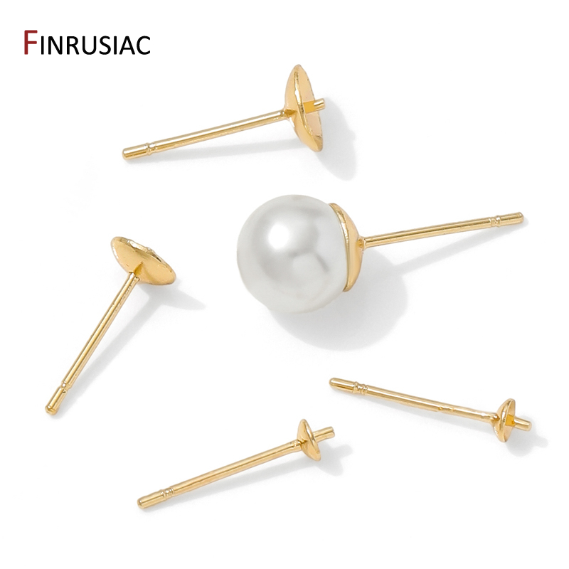 Jewelry Making With Beads - 14K Gold Plated Brass Earring Stud