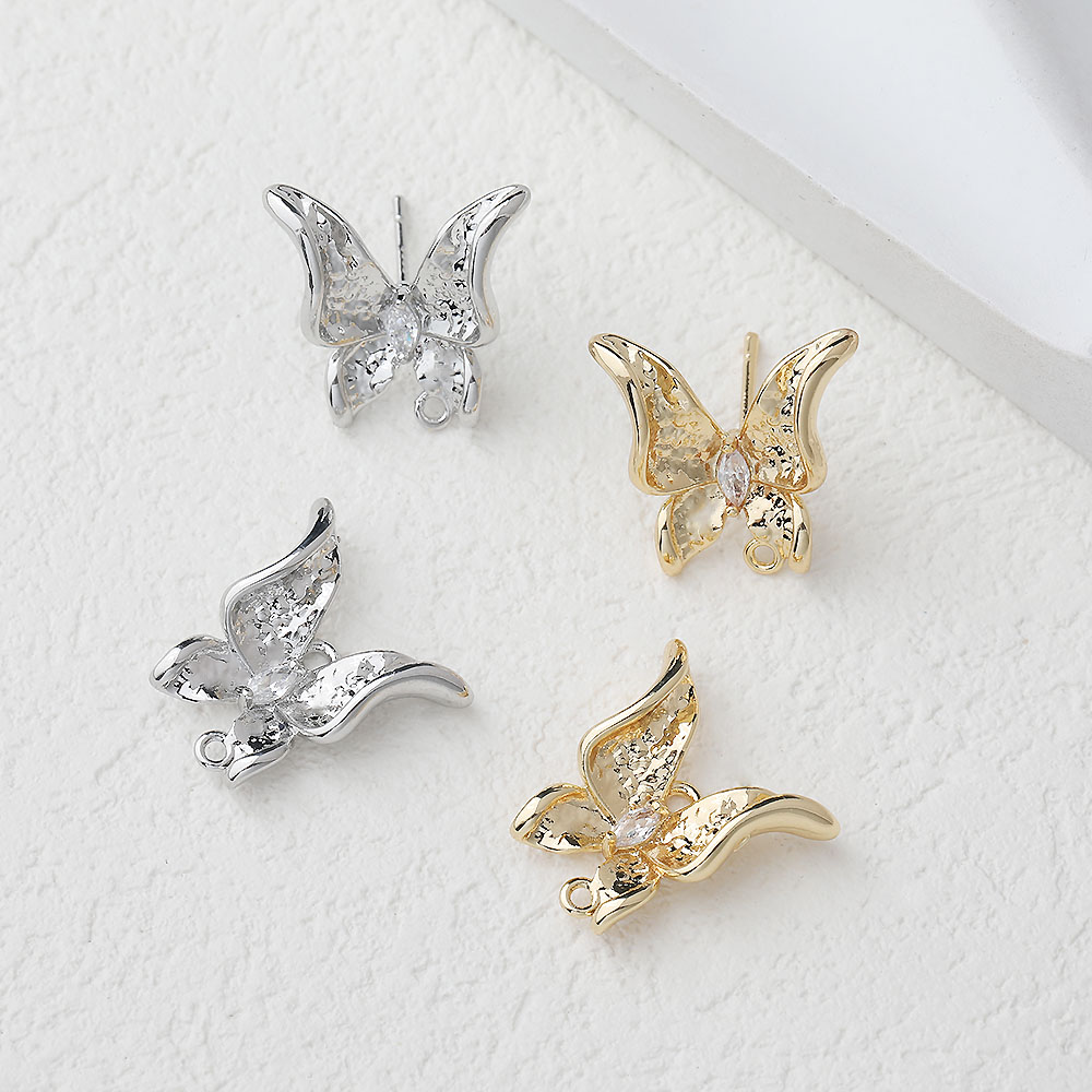 Jewelry Making Earring Supplies - 2PCS Dainty Butterfly Ear Studs Diy