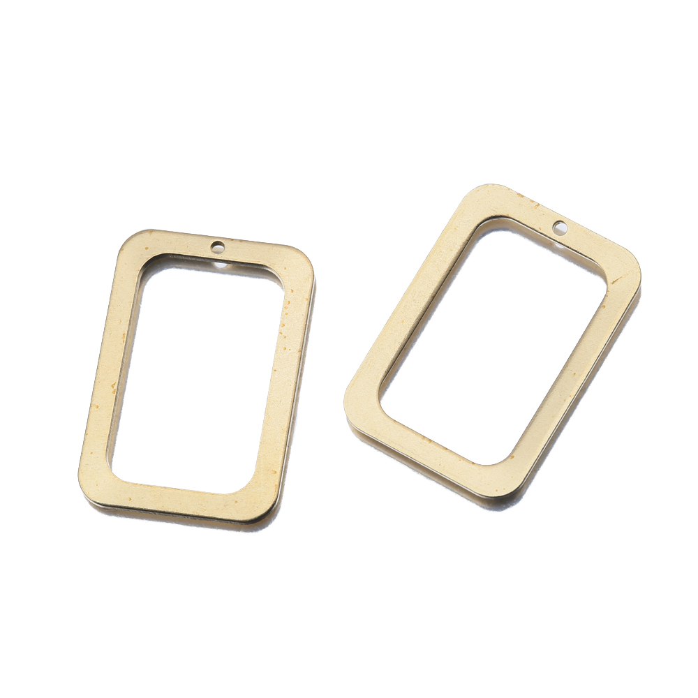Resin Mold Jewelry - 10Pcs Raw Brass Rectangle Hollow Out