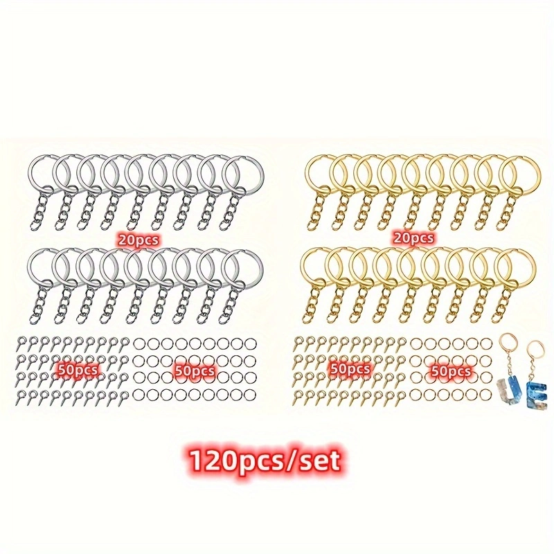 Jewelry Making Rivets - 120pcs DIY Keychain Jump Rings Kit