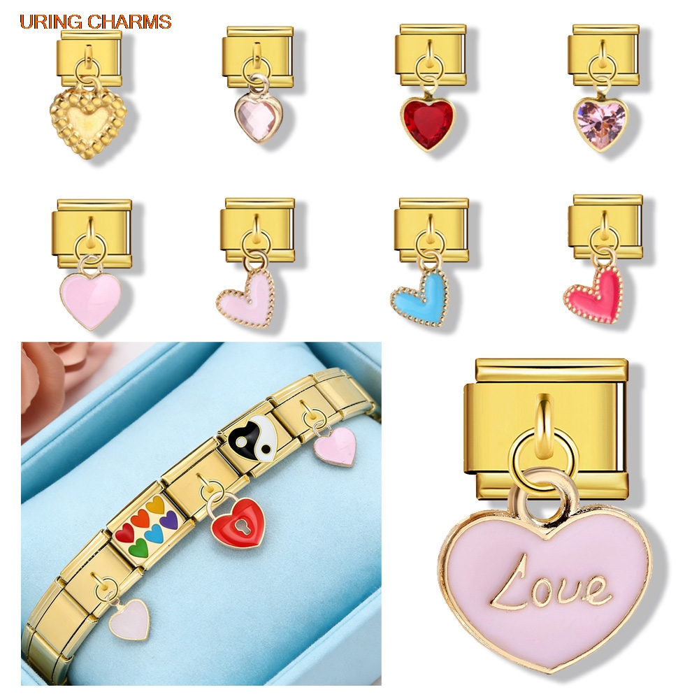 Jewelry Making For Couples - URING Elastic Charm Gold Color Pendant