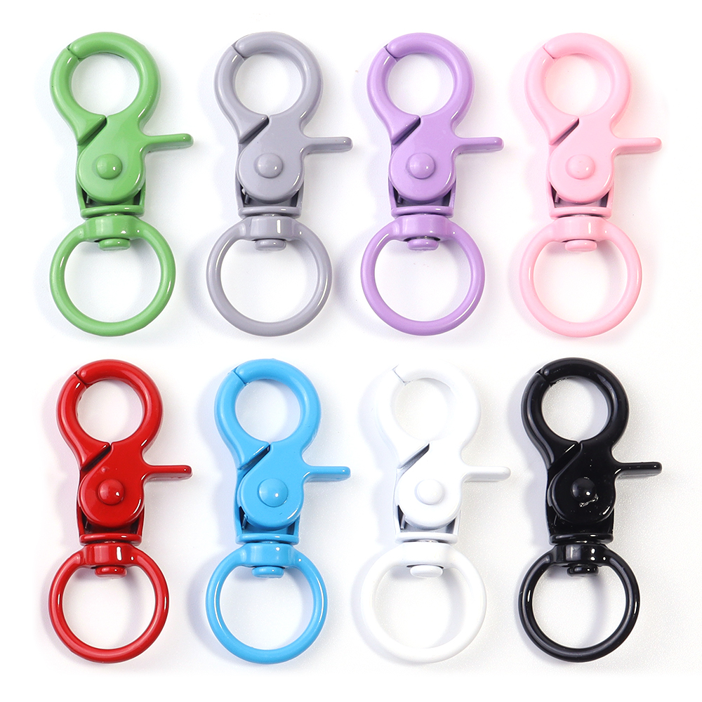 Jewelry Making Factory - 5Pcs/Lot Colorful Swivel Lobster Clasp Hooks