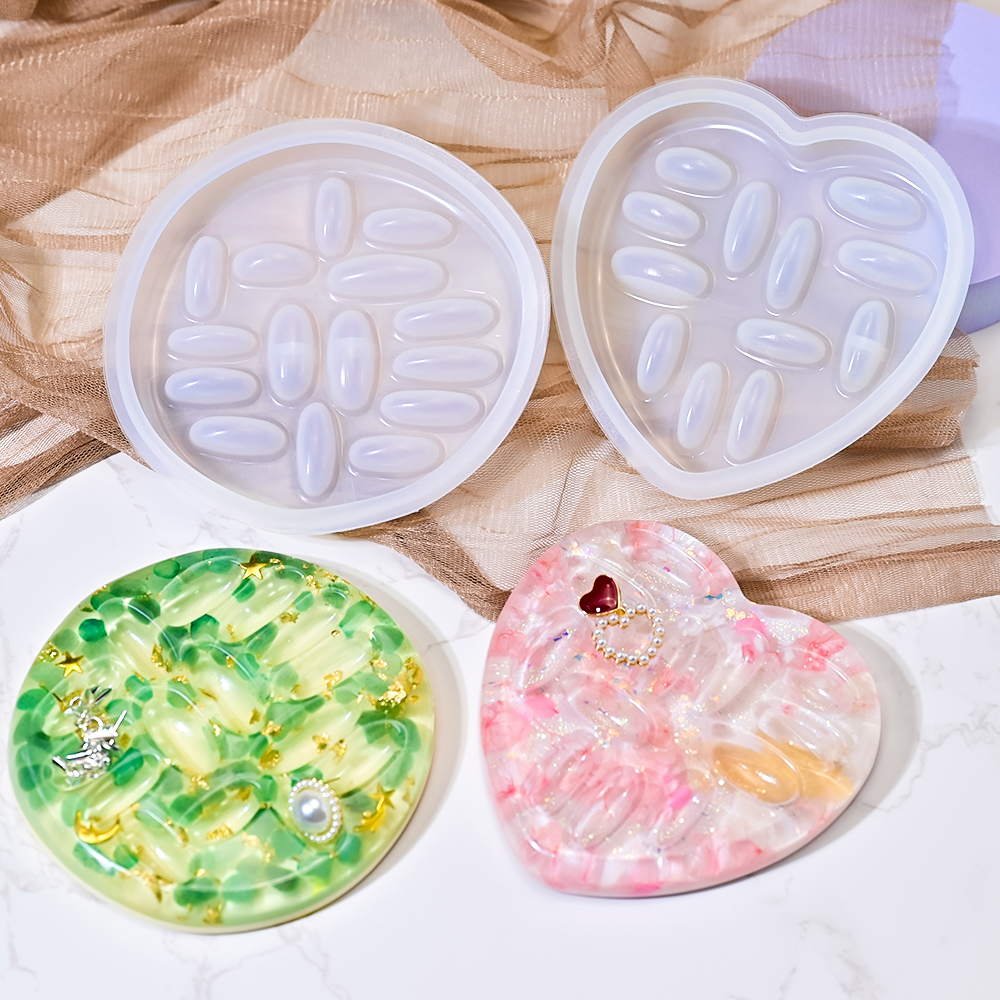 Resin Mold Jewelry - S0150 Love Heart Round Ring Stand