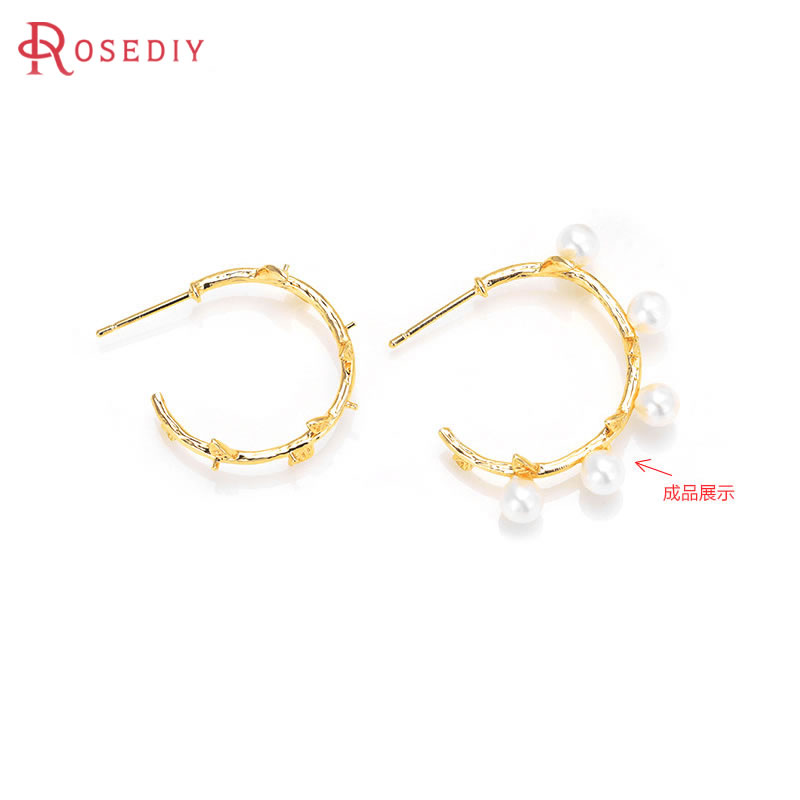 Jewelry Making Earrings - 6PCS 18K Gold Color Brass with