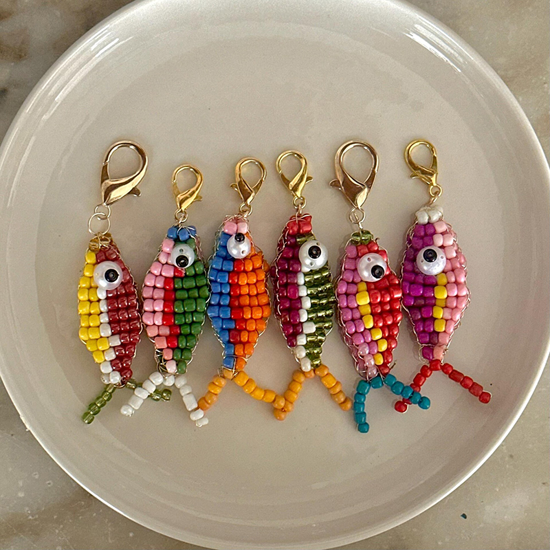 Jewelry Making With Beads - 10pcs Colorful Bead Small Fish Pendant