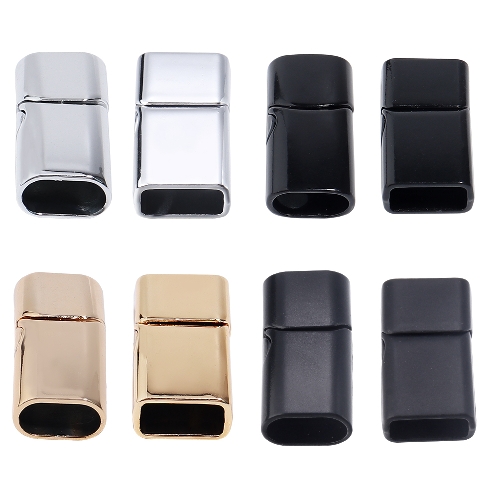 Jewelry Making Factory - 5Pcs Alloy Magnetic Clasps Round Square