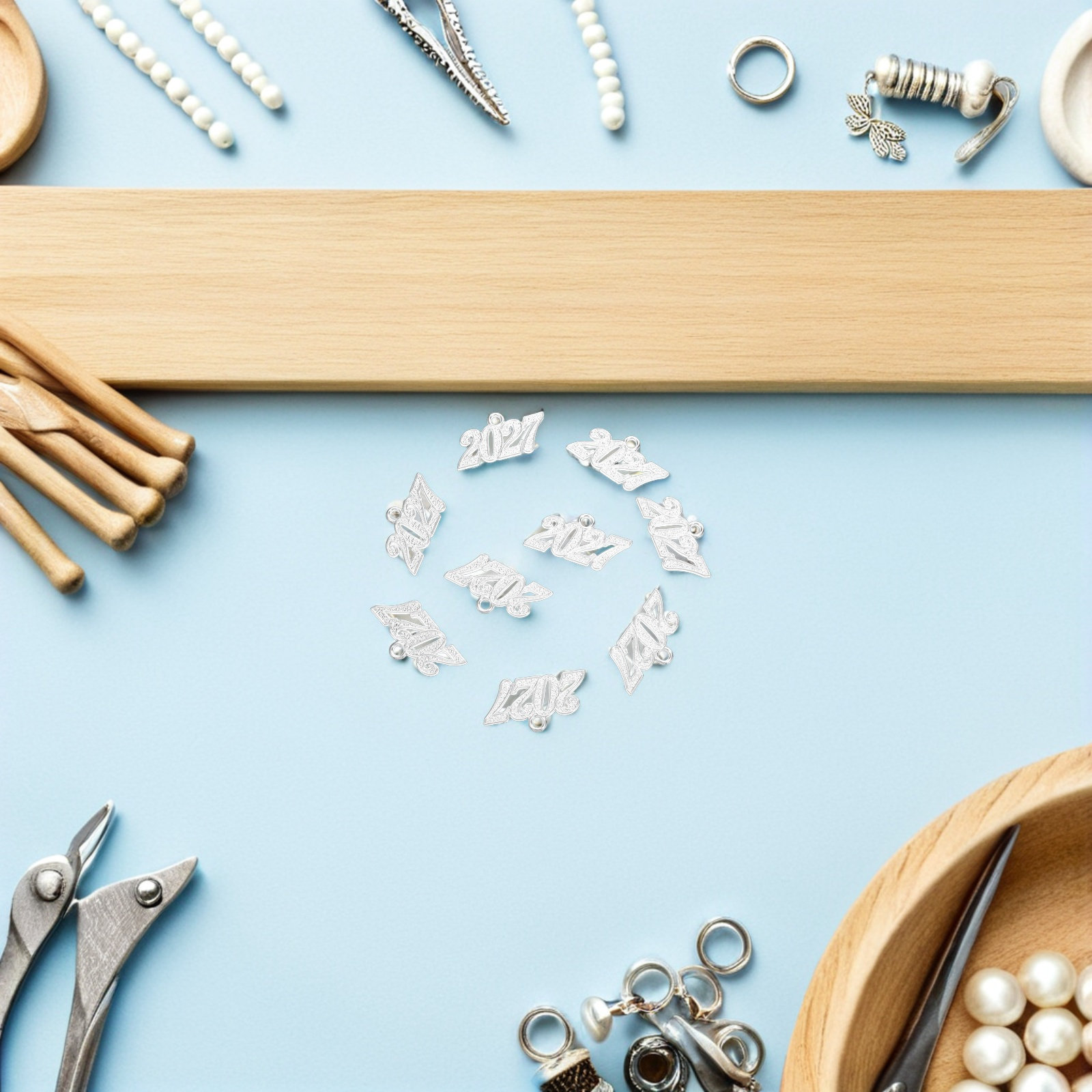 Jewelry Making Classes - 50Pcs 2027 Number Charms Graduation Tassel