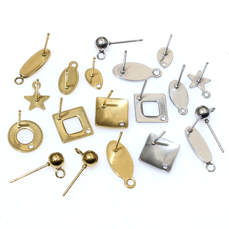 Jewelry Making Earrings - 20pcs Stainless Steel Craft Earring Studs