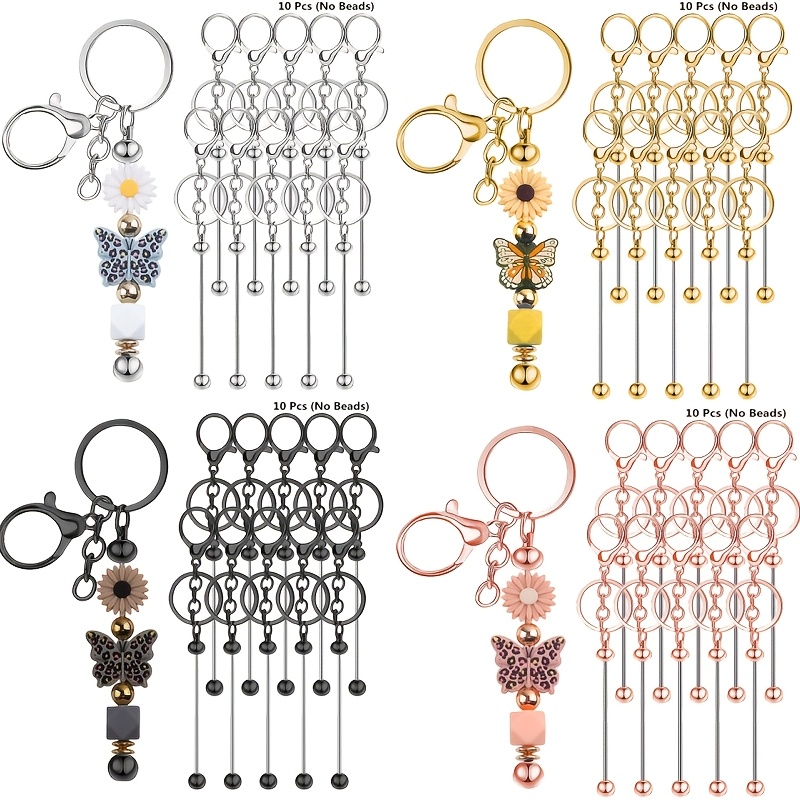 Jewelry Making Tutorial - 10pcs DIY Unique Blank Beaded Keychain