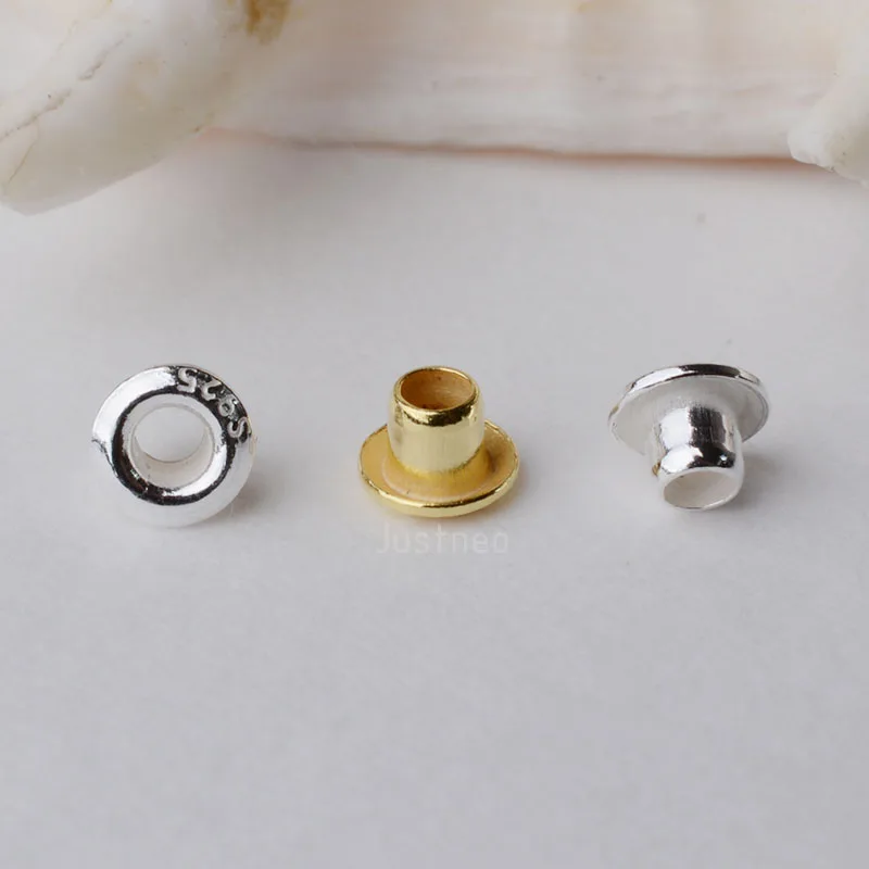 Jewelry Making Rivets - 925 Sterling Silver Grommet Eyelet Rivet