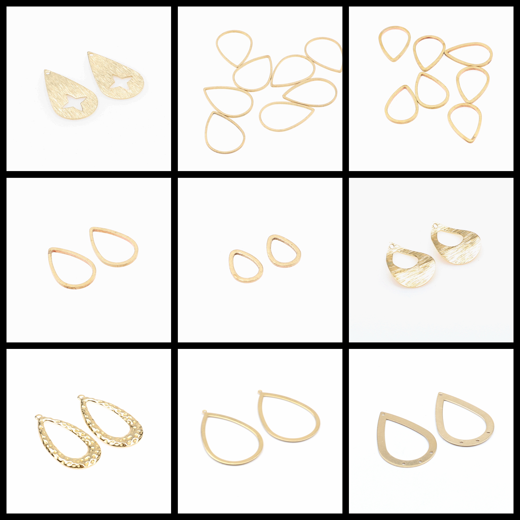 Jewelry Making Hammer - Hammered Charms,Brass Drop Shaped Pendant,Findings Accessories