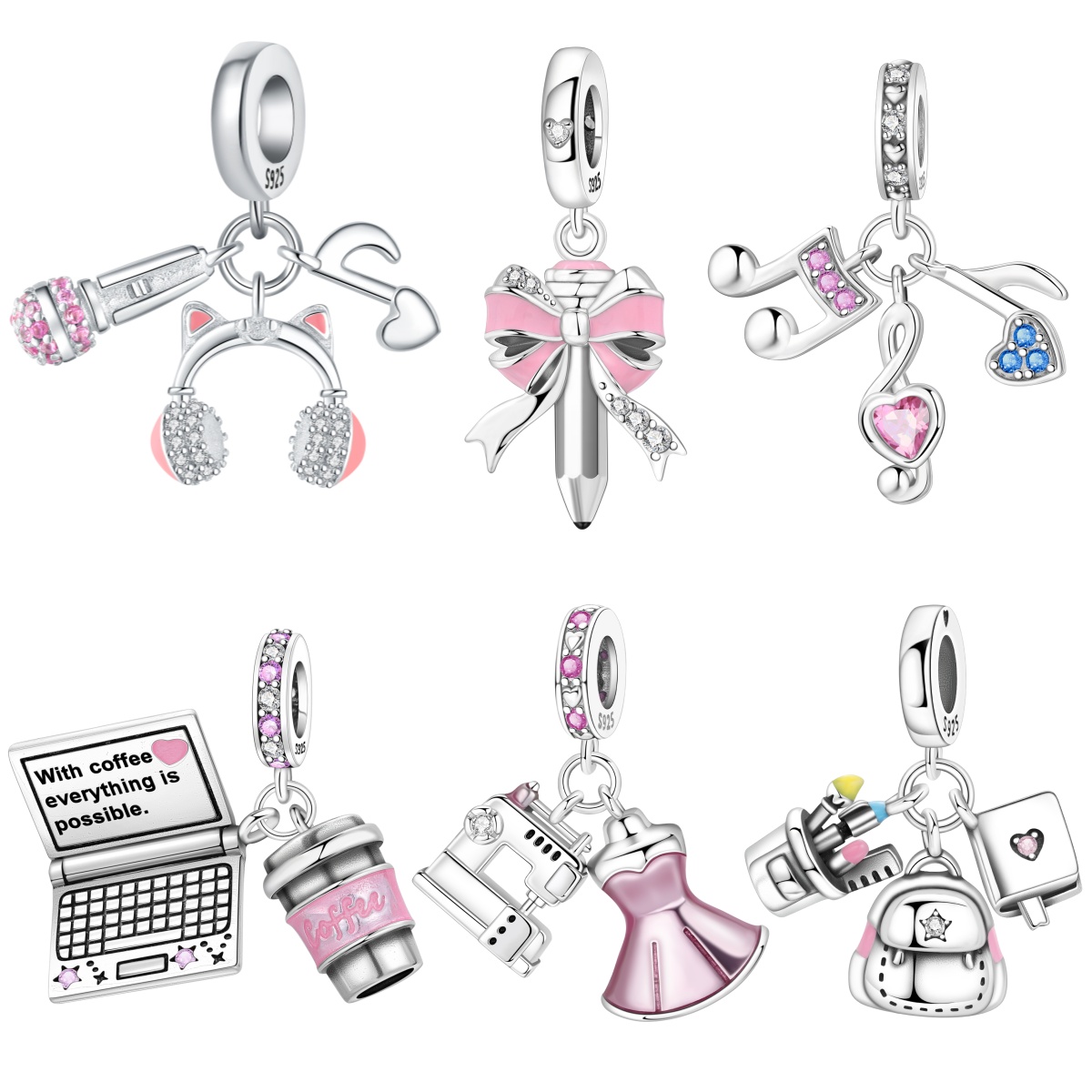 Jewelry Making Notes - Orstarry S925 Sterling Silver Charm Headphones