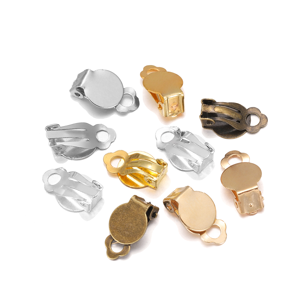 50pcs/Lot 10mm Meatl Ear Clips - Jewelry Making Earrings reseña y precio