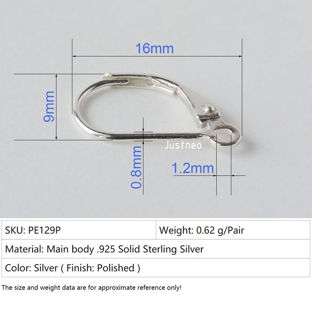 Solid 925 Sterling Silver Hing - Jewelry Making Earrings reseña y precio