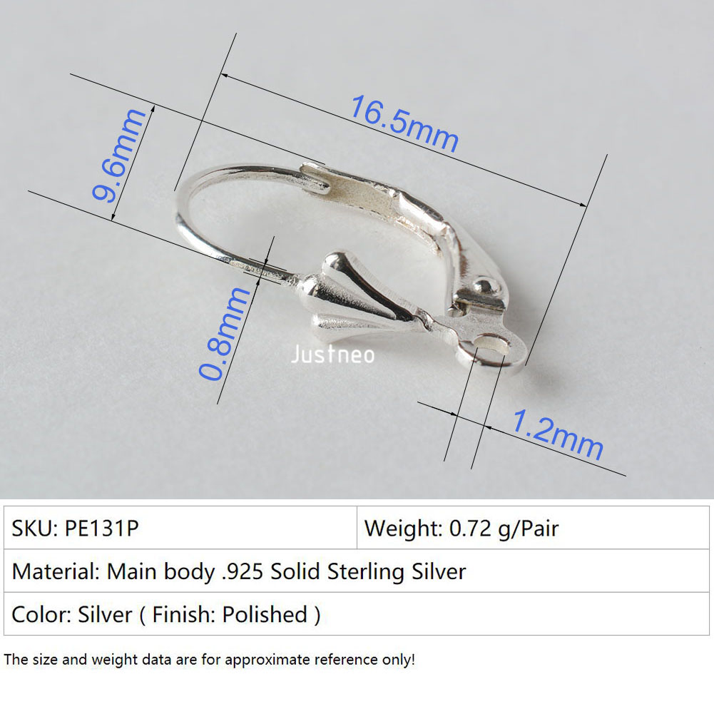 Solid 925 Sterling Silver Hing - Jewelry Making Earrings reseña y precio