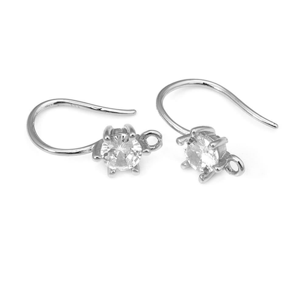 18K Gold Color Brass with Zirc - Jewelry Making Earrings reseña y precio