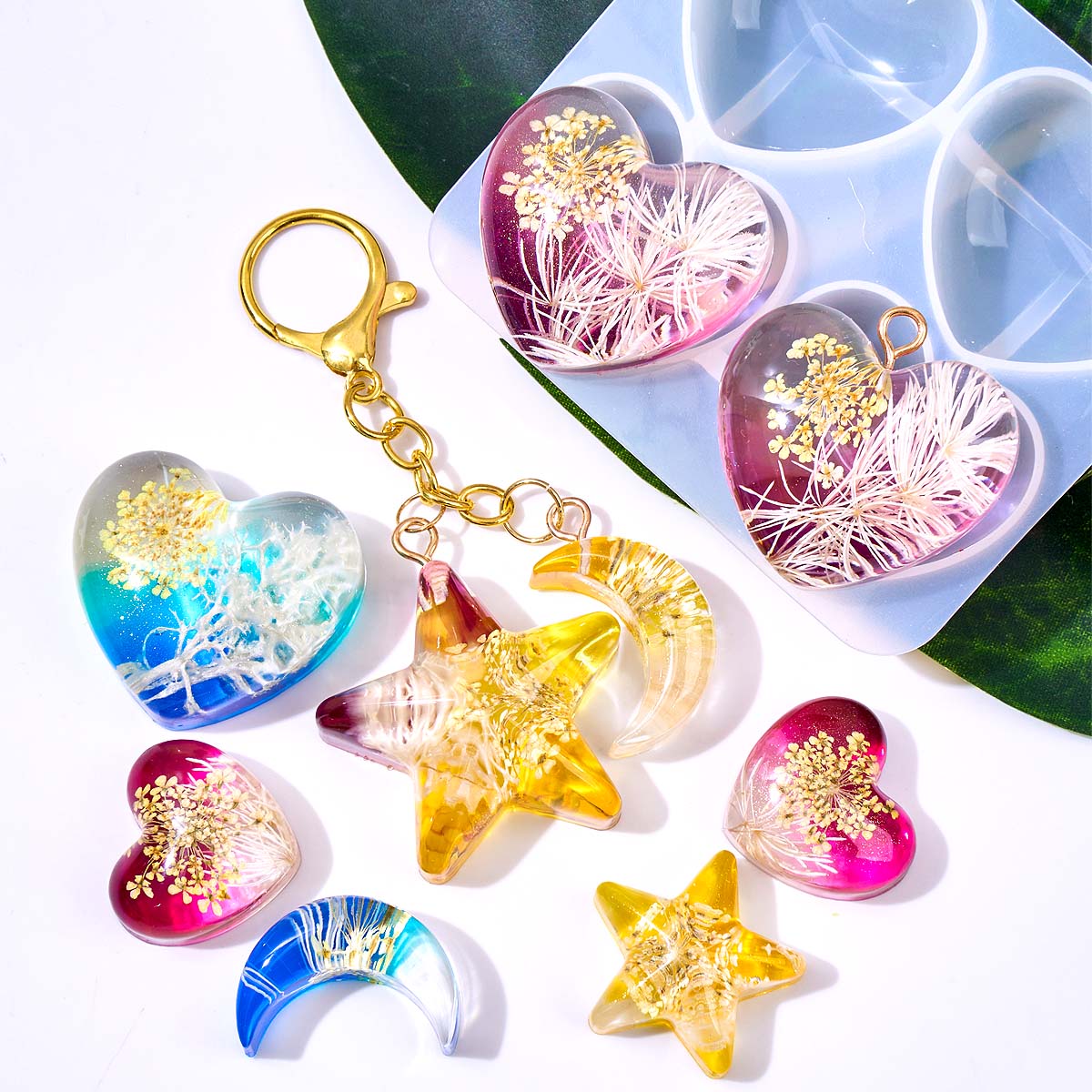 Heart Star Moon Pendant Silico - Resin Mold Jewelry reseña y precio