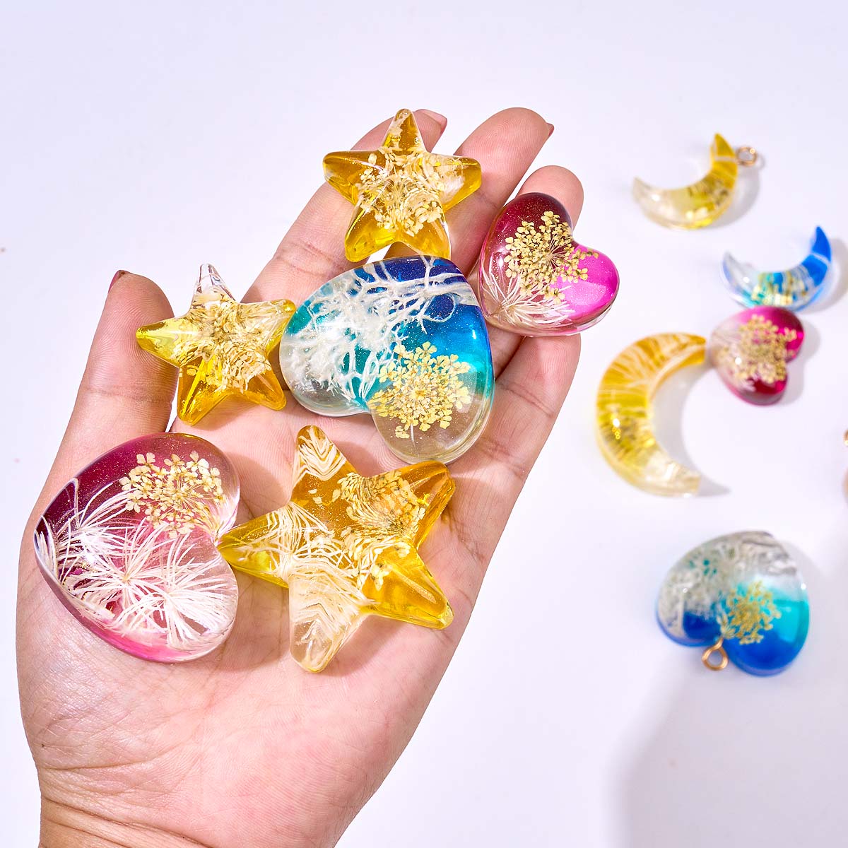 Heart Star Moon Pendant Silico - Resin Mold Jewelry reseña y precio