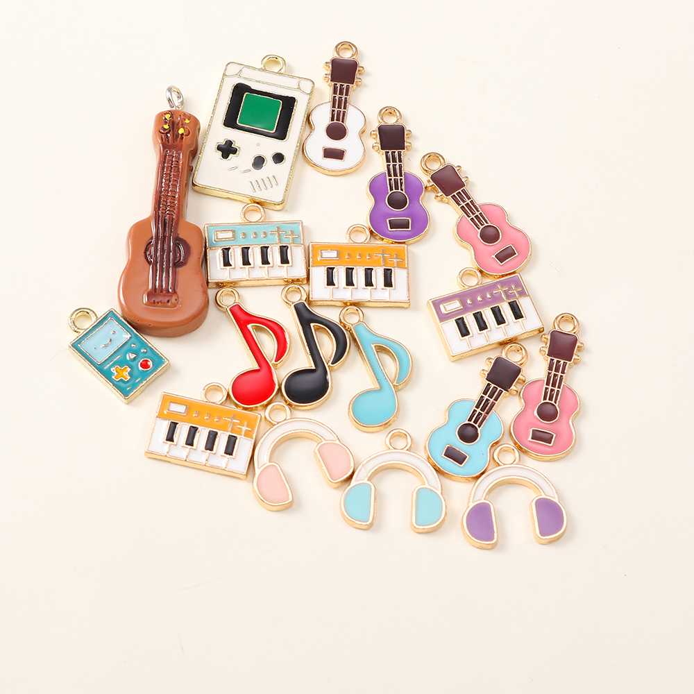 10pcs Enamel Music Notes Charm - Jewelry Making Notes reseña y precio