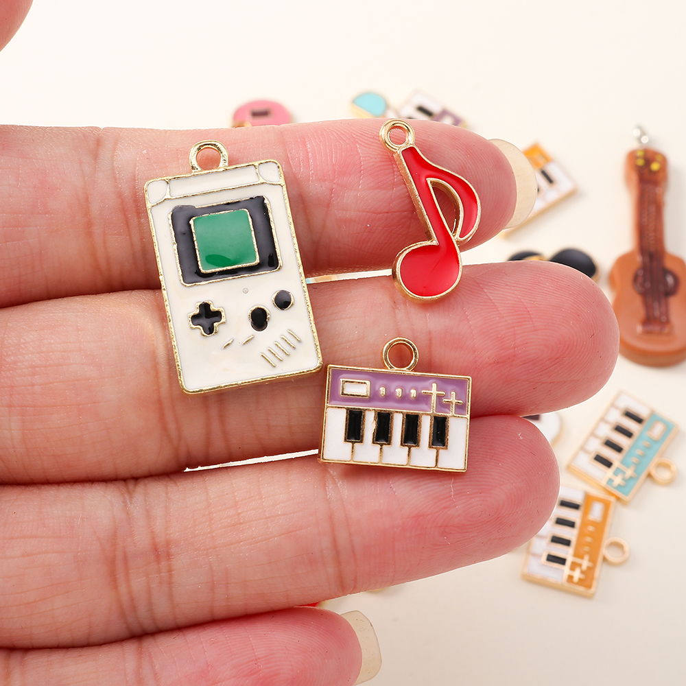 10pcs Enamel Music Notes Charm - Jewelry Making Notes reseña y precio