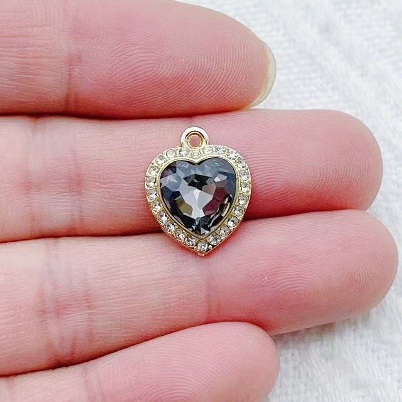 10pcs heart-shaped inlaid colo - Jewelry Making Earrings reseña y precio