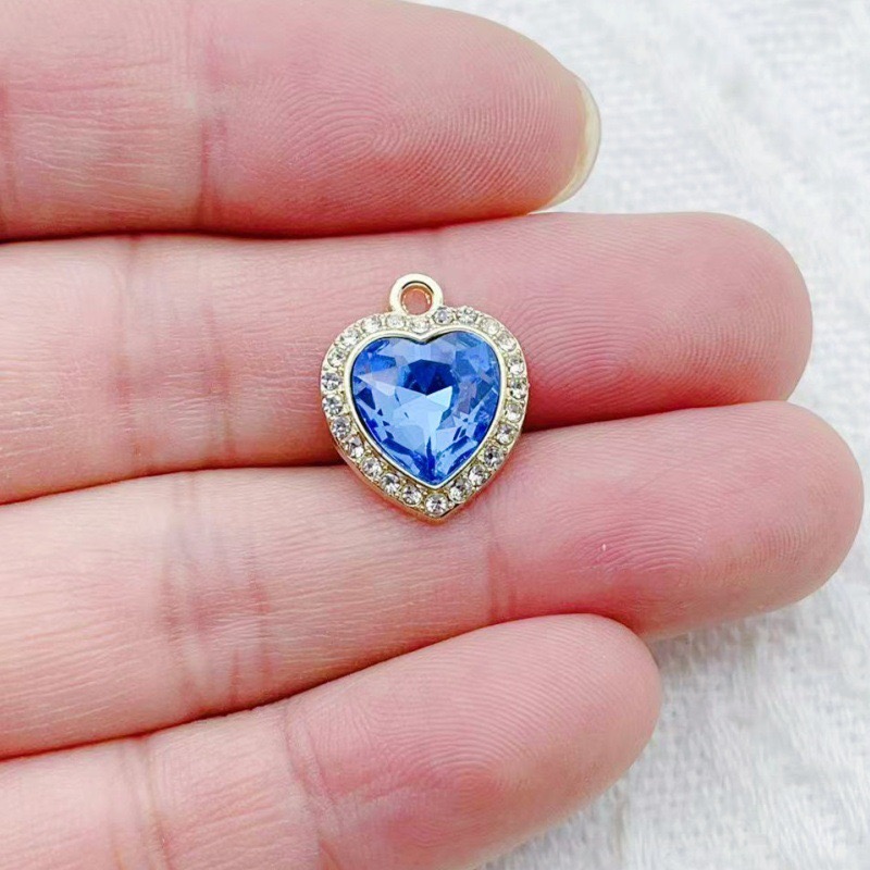 10pcs heart-shaped inlaid colo - Jewelry Making Earrings reseña y precio