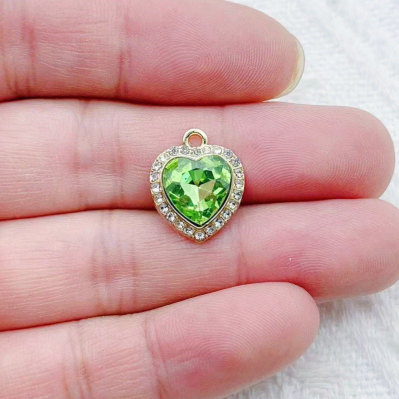 10pcs heart-shaped inlaid colo - Jewelry Making Earrings reseña y precio