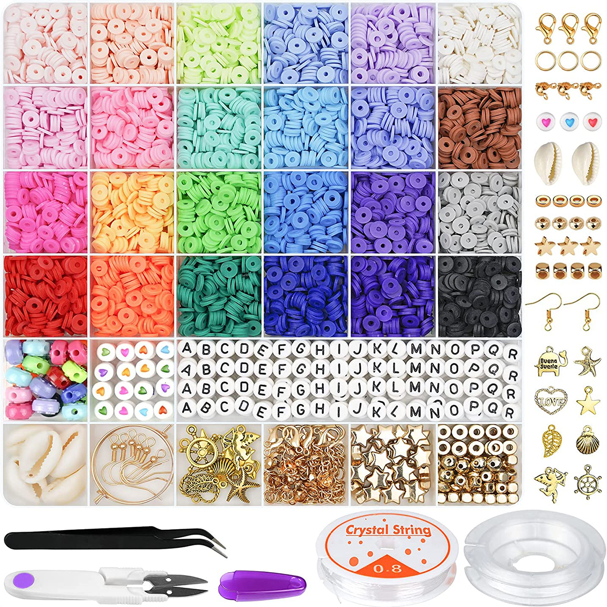 6000 Pcs 24 Colors Flat Round  - Jewelry Making Tutorial reseña y precio