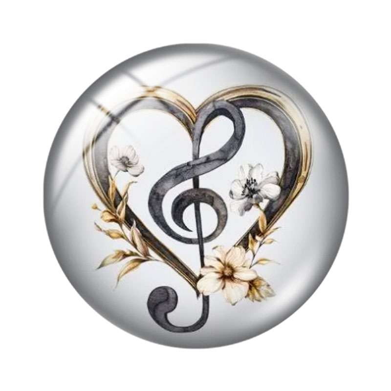 Music Note  Heart 12/18/20/25m - Jewelry Making Notes reseña y precio