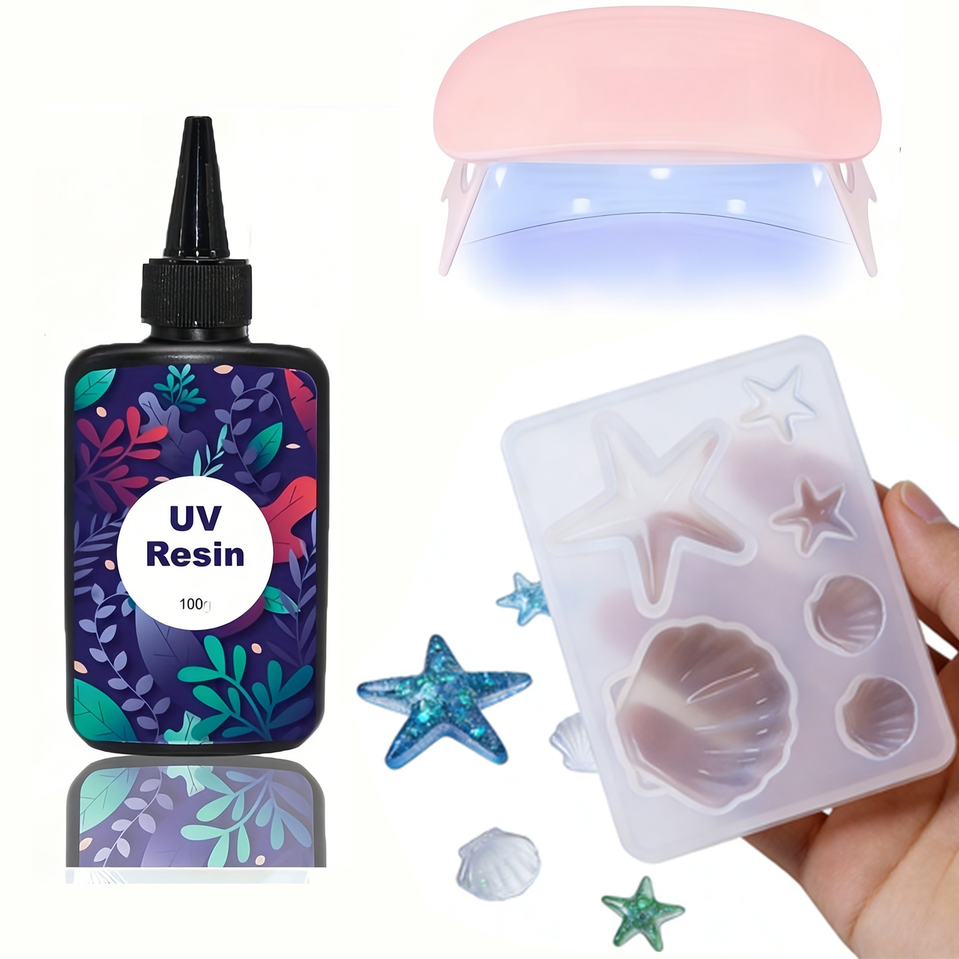 DIY Ocean Theme Crystal Epoxy  - Resin Mold Jewelry reseña y precio