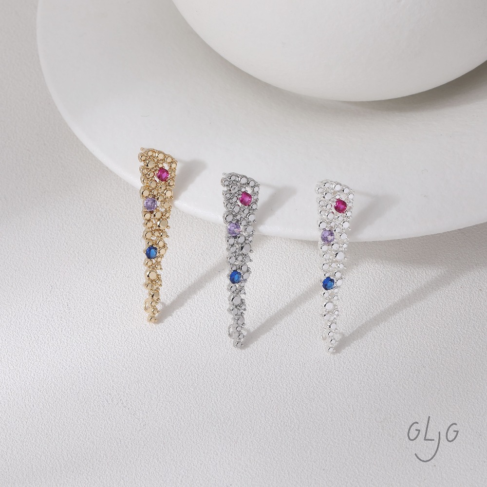2PCS  CZ Paved Design Ear Stud - Jewelry Making Earring Supplies reseña y precio