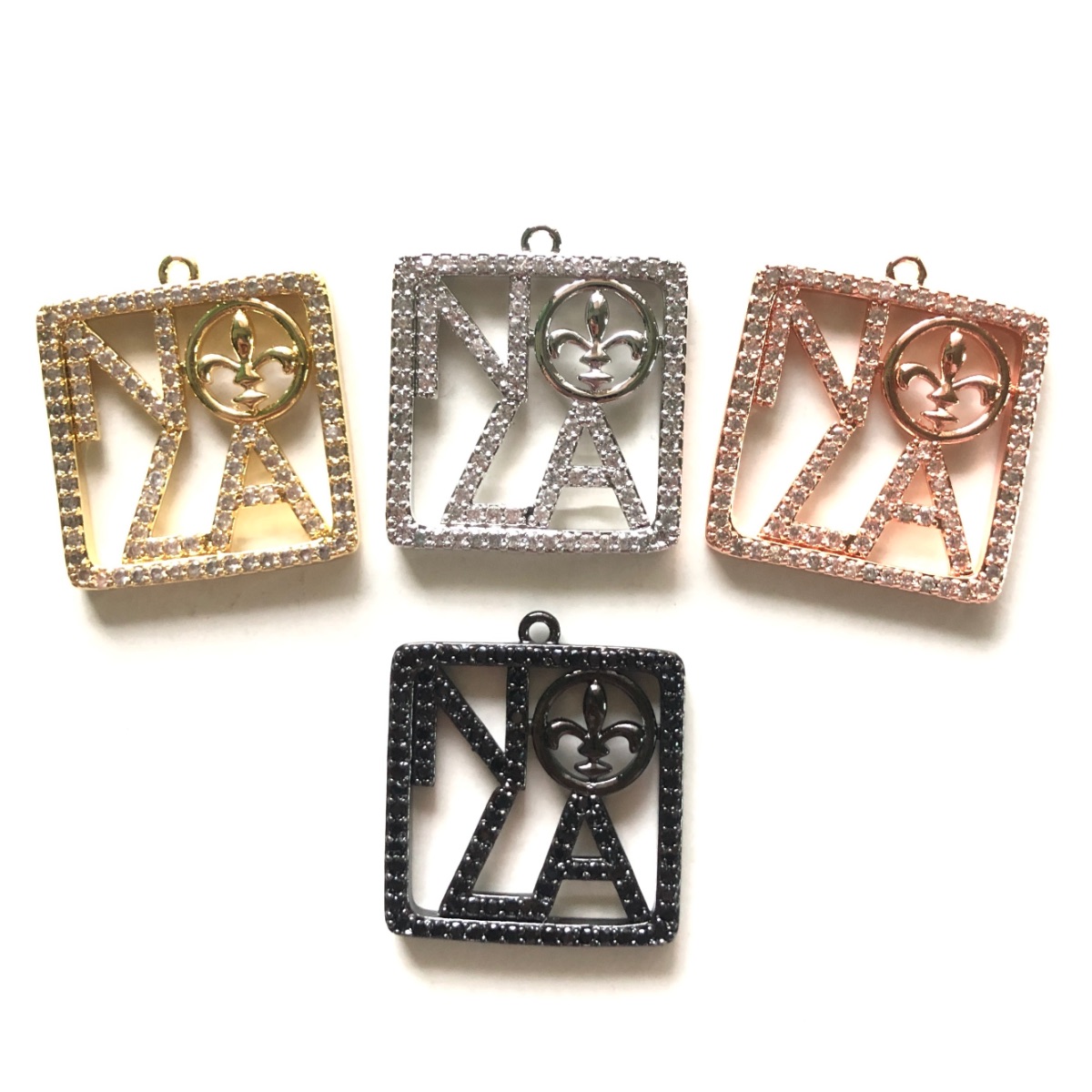 5pcs Zirconia Pave NOLA Fleur  - Jewelry Making New Orleans reseña y precio