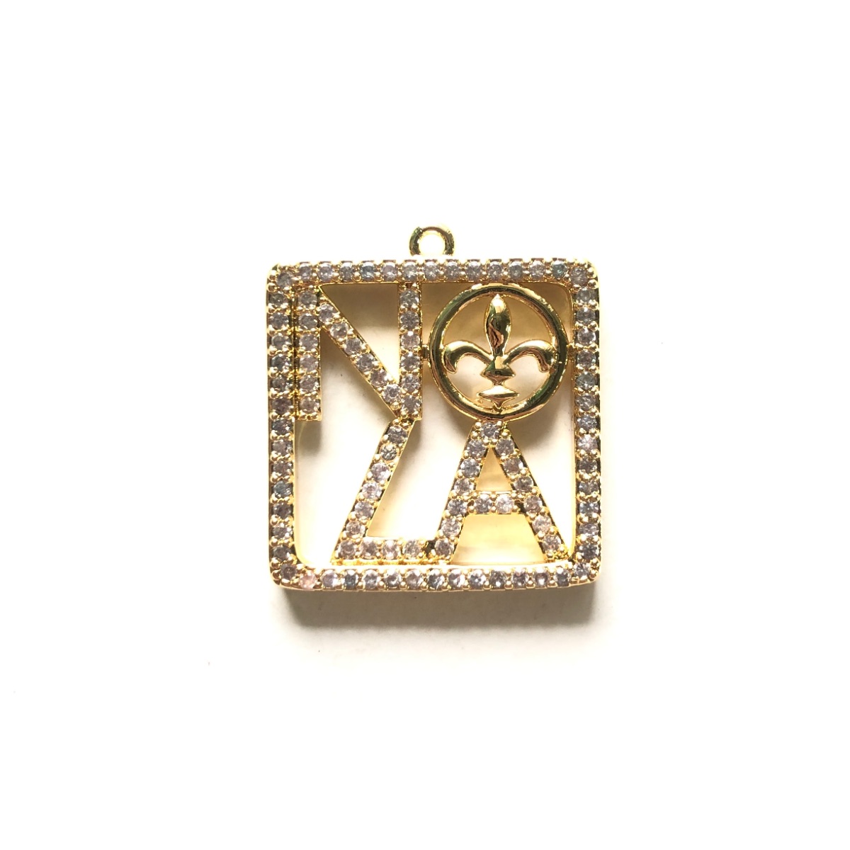 5pcs Zirconia Pave NOLA Fleur  - Jewelry Making New Orleans reseña y precio