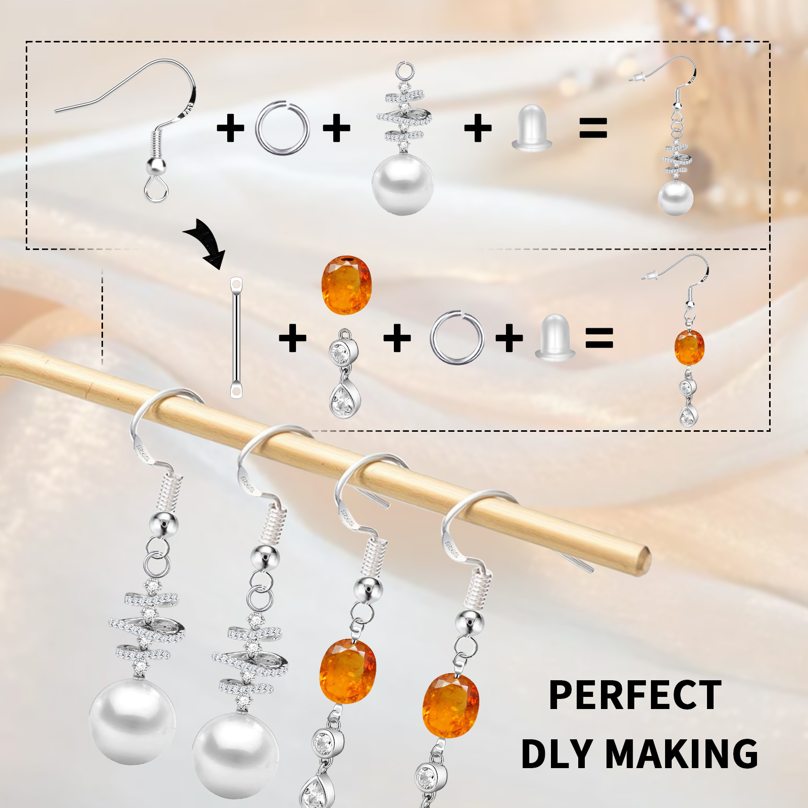 925 Silver/Gold Plated Earring - Jewelry Making Earrings reseña y precio