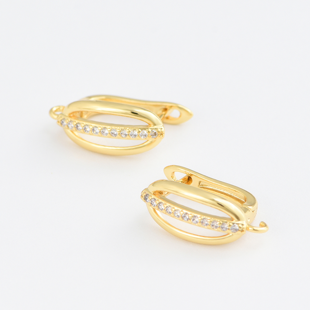 1 Pair 18K Gold Plated Brass C - Jewelry Making Earrings reseña y precio