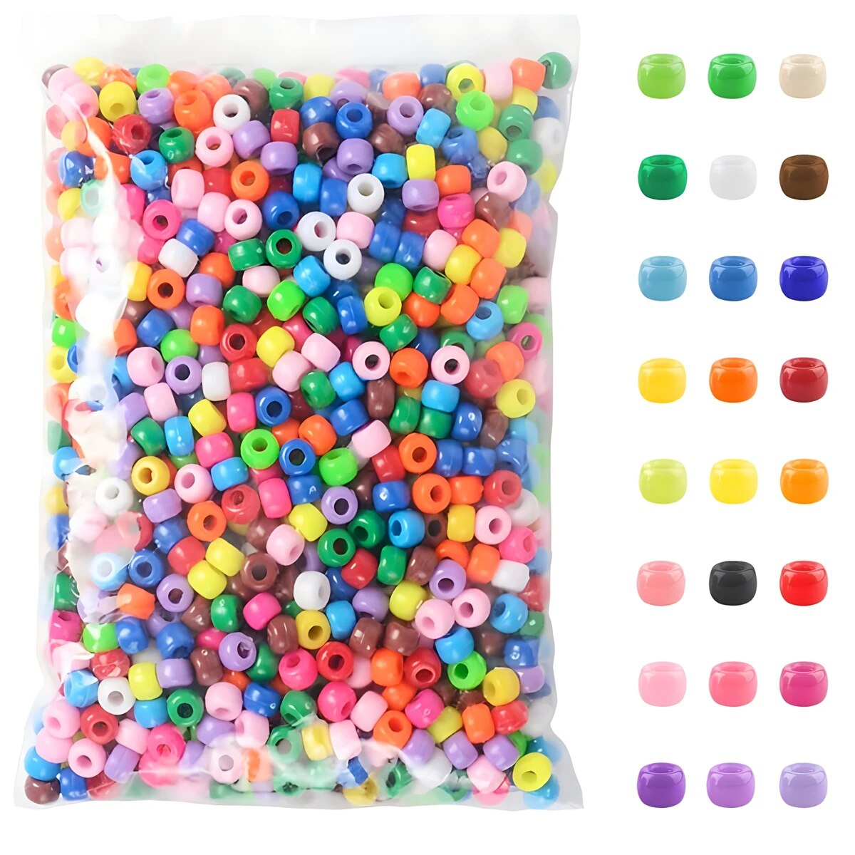 500pcs Pony Candy Colorful Pla - Jewelry Making Business reseña y precio